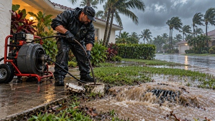 Residential Pipes During Drain Cleaning in Miami