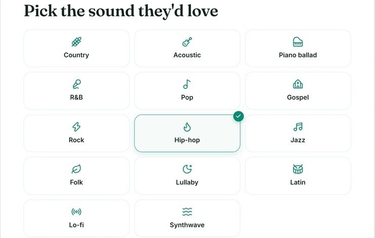 Genre selection in the player with samples